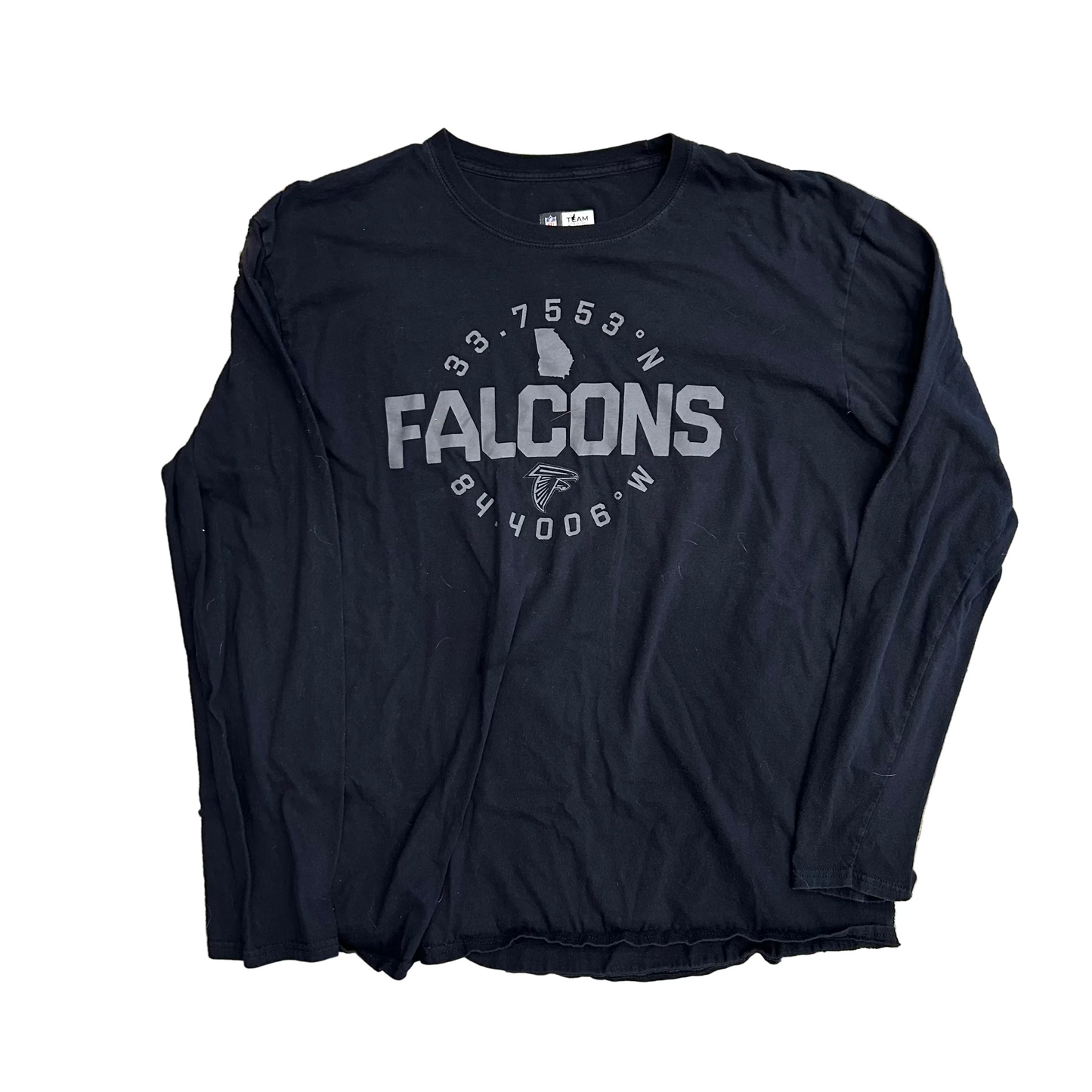 Atlanta Falcons NFL Football Black Longsleeve Shirt - Large - 23" x 28"