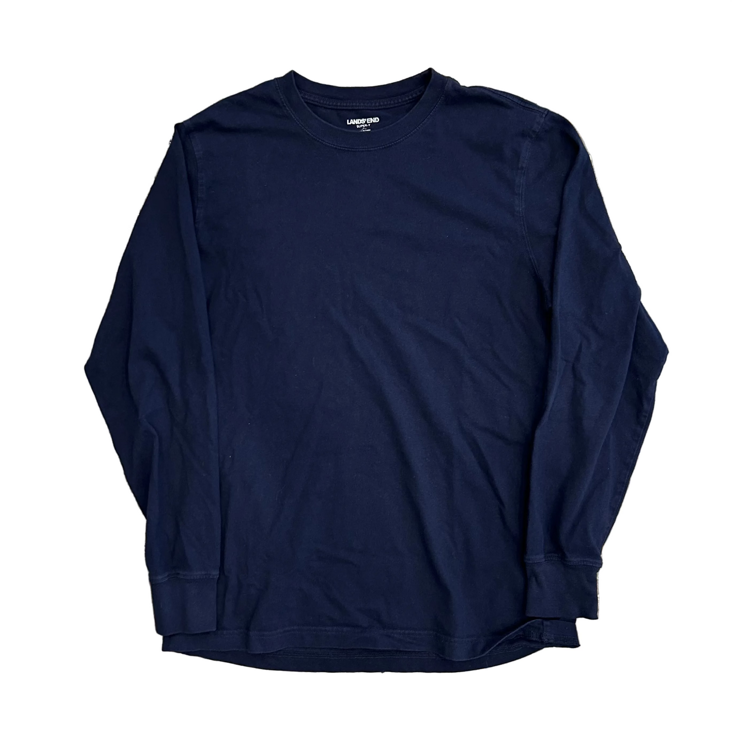 Lands End Blank Navy Blue Longsleeve Shirt - Medium - 20" x 26"