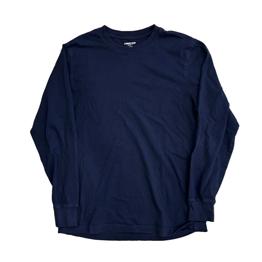 Lands End Blank Navy Blue Longsleeve Shirt - Medium - 20" x 26"