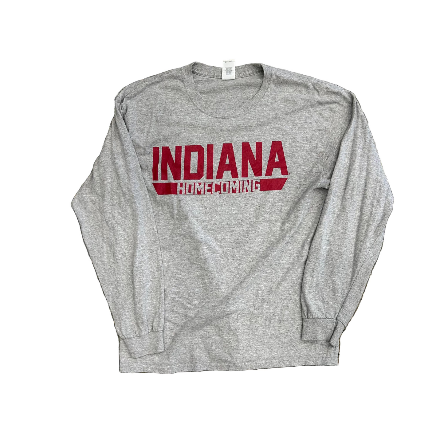 Indiana University Hoosier Homecoming Grey Longsleeve Shirt - Medium - 21.5" x 27"