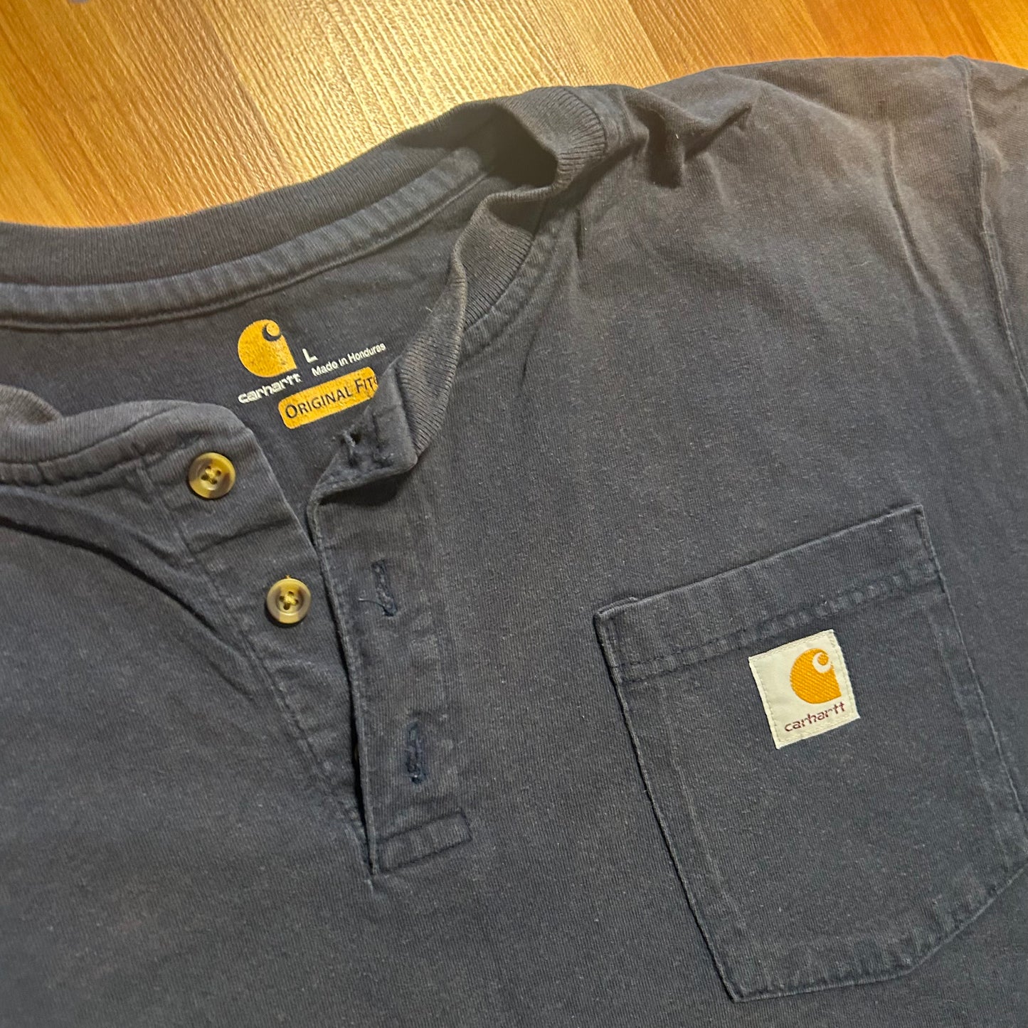 Carhartt Carphartt Blue Quarter Button Up Pocket Tshirt - XLarge - 25" x 30"