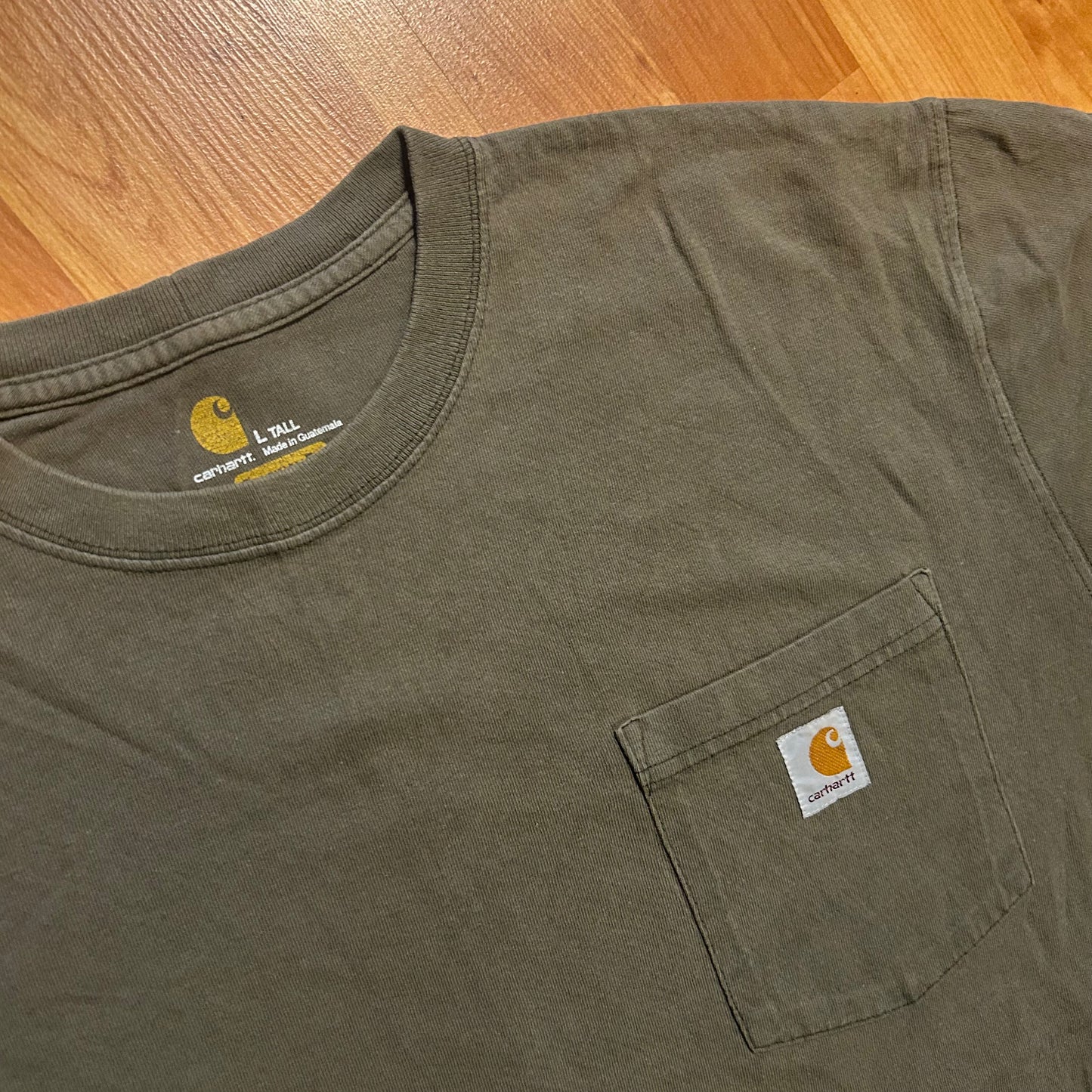 Carhartt Carphartt Green Brown Pocket Tshirt - XLarge - 25" x 32"