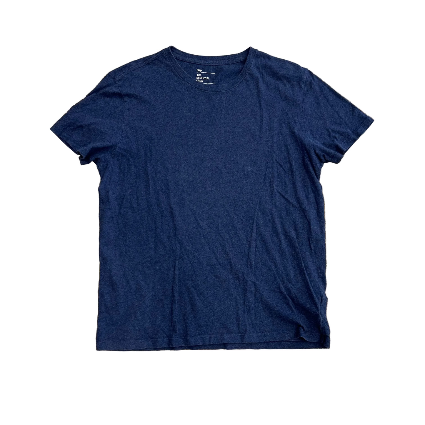 Gap Essential Crew Navy Blue Blank Tshirt - Medium - 21" x 26"