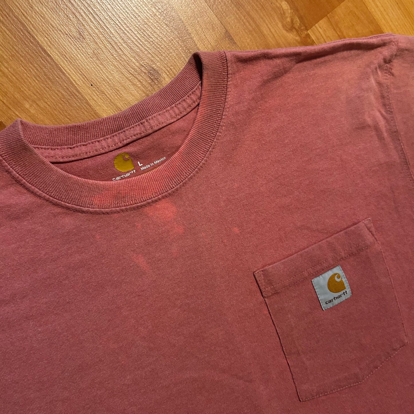 Carhartt Carphartt Red Pink Pocket Tshirt - XLarge - 24.5" x 30"