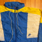 90's Nike Grey Tag Zip Up Blue Yellow White Windbreaker Jacket - XLarge - 24" x 25.5"