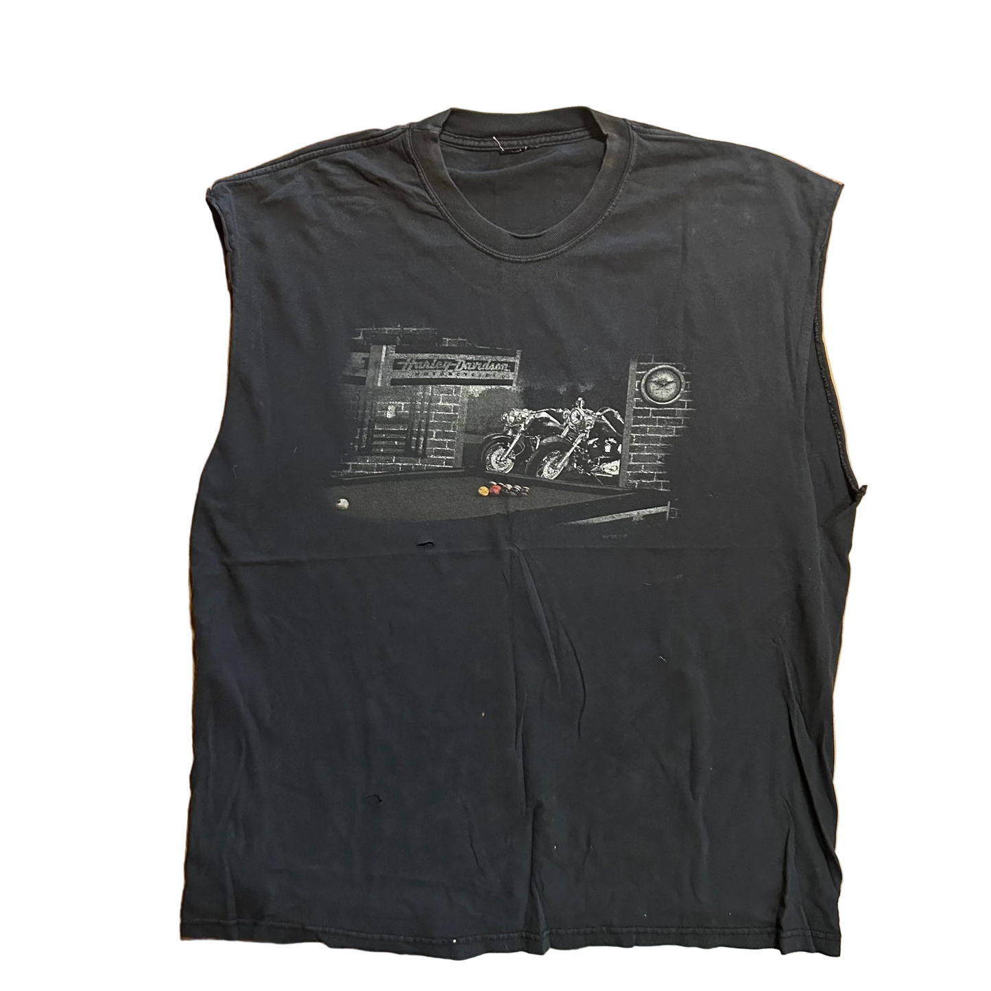 00’s Harley Davidson Motorcycles Black Cutoff Tanktop Shirt - XLarge - 24.5" x 29.5"