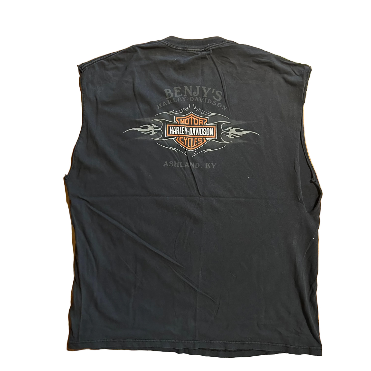 00’s Harley Davidson Motorcycles Black Cutoff Tanktop Shirt - XLarge - 24.5" x 29.5"