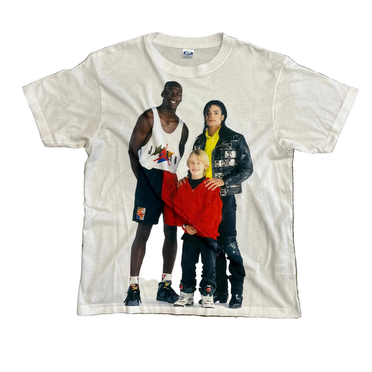 Michael Jordan Michael Jackson Kevin McAllister Home Alone White Tshirt - Large - 22" x 29"