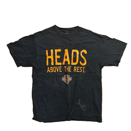 Harley Davidson Motorcycles Heads Above The Rest Black Tshirt - Medium - 21" x 28"