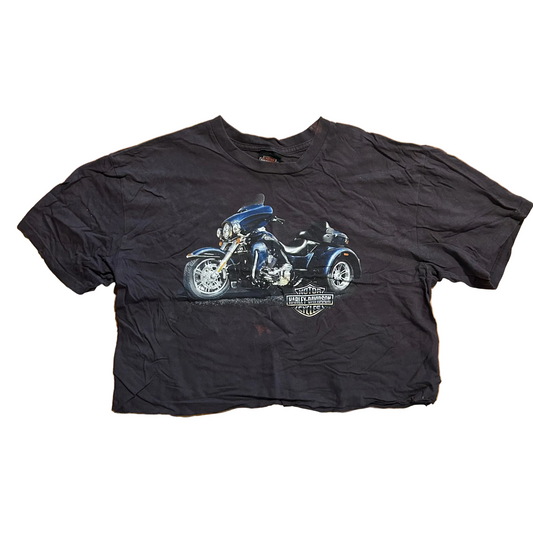 Harley Davidson Motorcycles Cox’s Black Cropped Tshirt - Large - 22.5" x 20"
