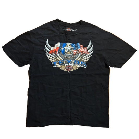 Harley Davidson Motorcycles Fort Worth Texas These Colors Don’t Run Black Tshirt - Large - 23" x 30"