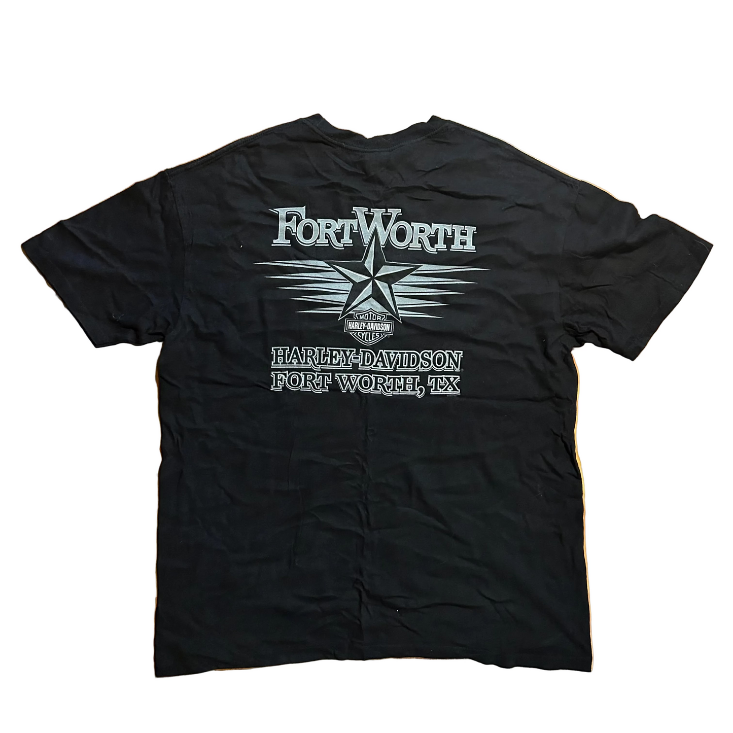 Harley Davidson Motorcycles Fort Worth Texas These Colors Don’t Run Black Tshirt - Large - 23" x 30"