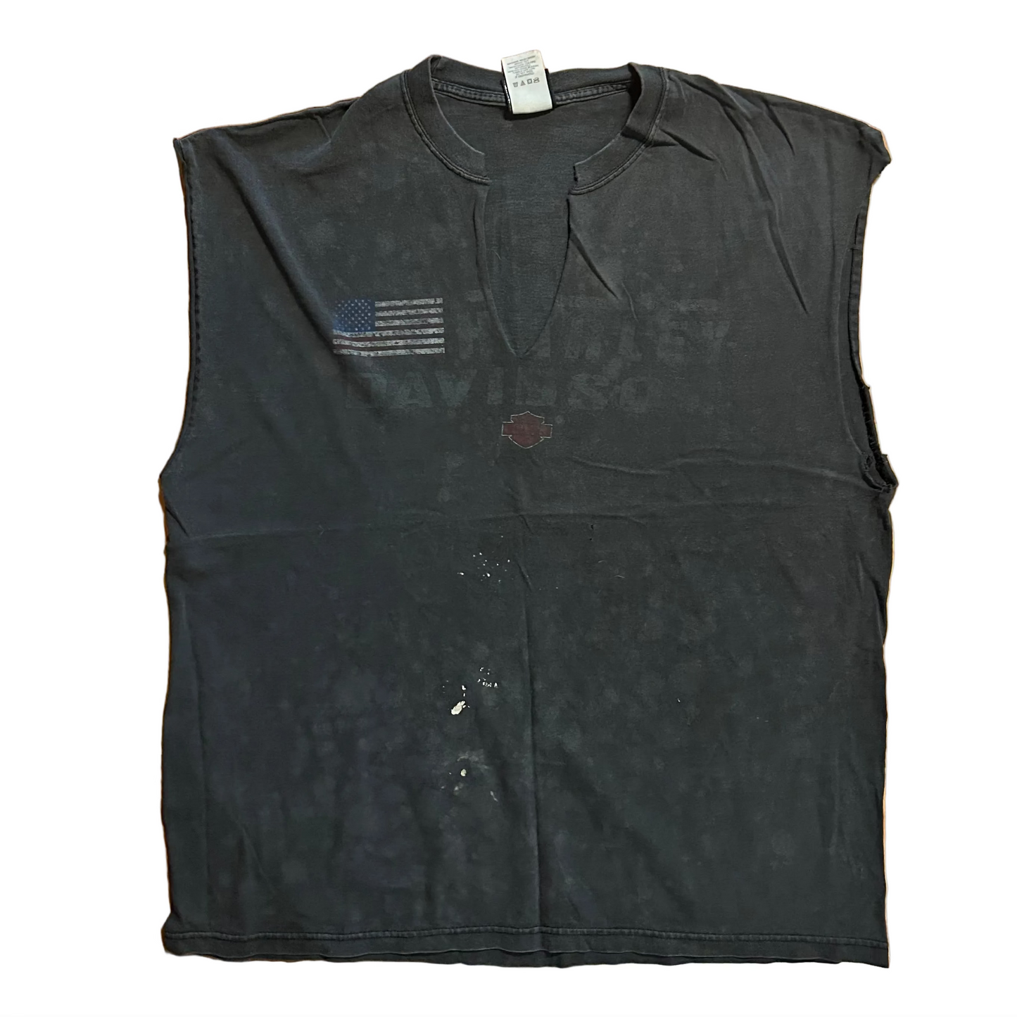 00’s Harley Davidson Memphis Tennessee Bumpus Motorcycles Black Cutoff Tanktop Shirt - XLarge - 24" x 29"