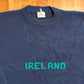 Ireland Navy Blue Green Spellout Acrylic Knit Sweater - Large - 23" x 23"