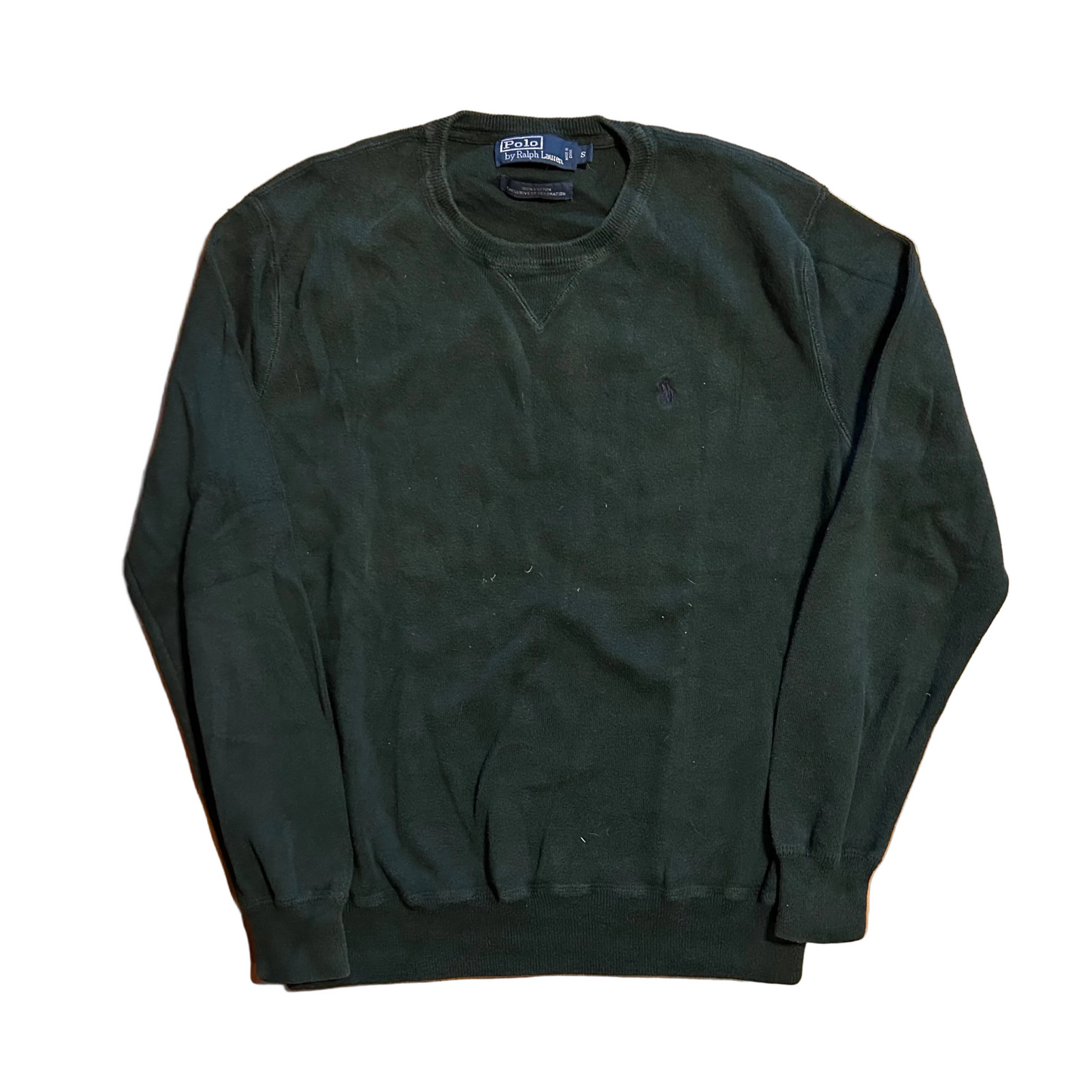 Polo Ralph Lauren Green Cotton Sweater - Medium - 21" x 25"