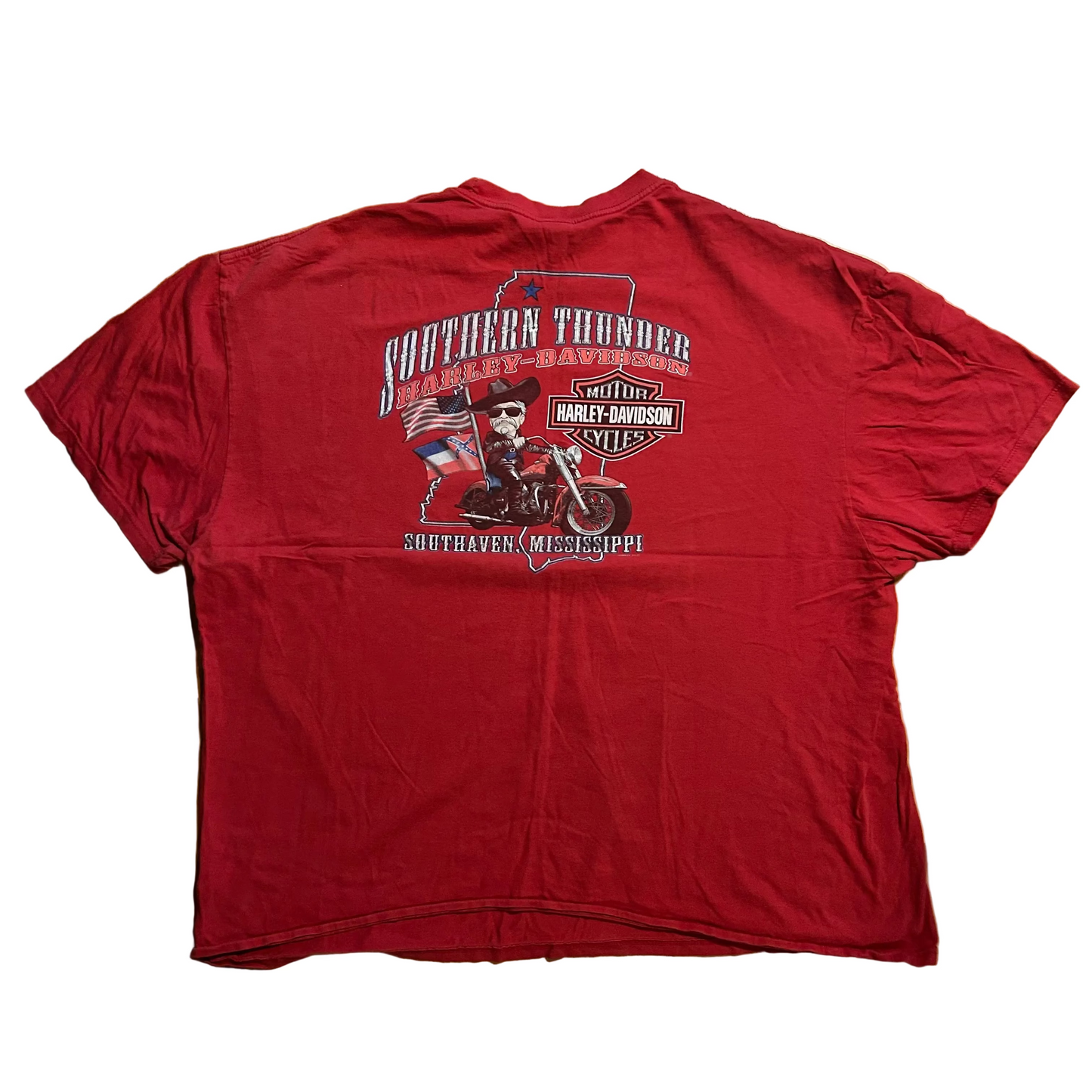 Harley Davidson Motorcycles Southern Thunder Red Tshirt - XLarge - 29" x 31"