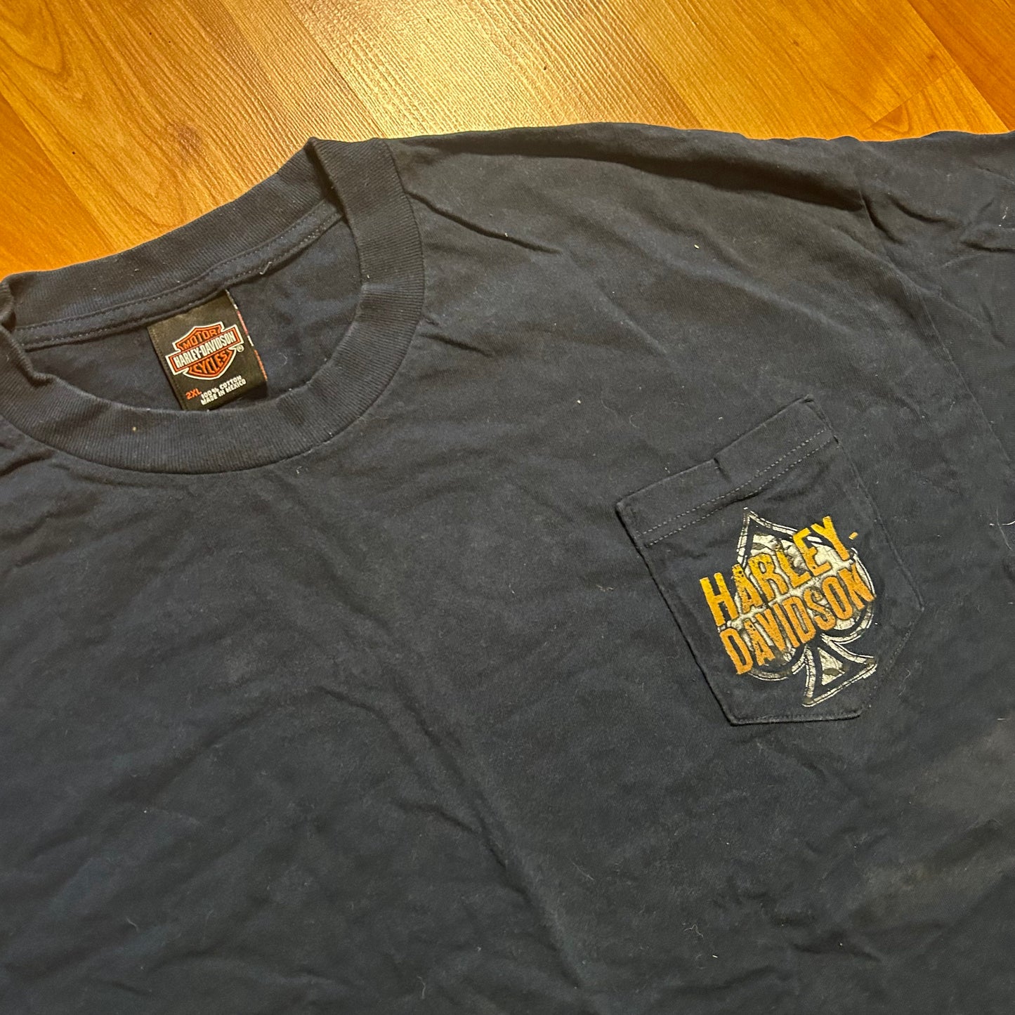 Harley Davidson Motorcycles Collierville Tennessee Black Pocket Tshirt - XLarge - 24" x 31"