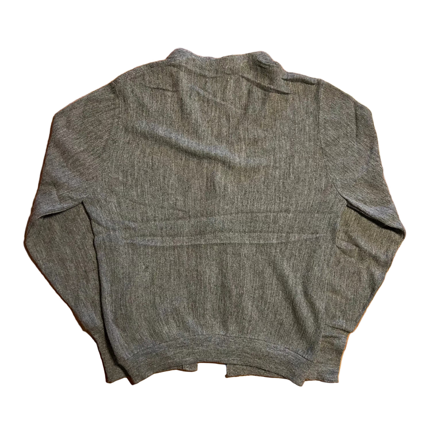 80/90's Izod Lacoste Grey Cardigan Sweater - Large - 22" x 27"