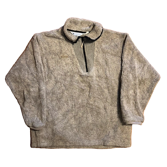70/80's Columbia Grey Fleece Quarter Zip - Large - 23" x 28"