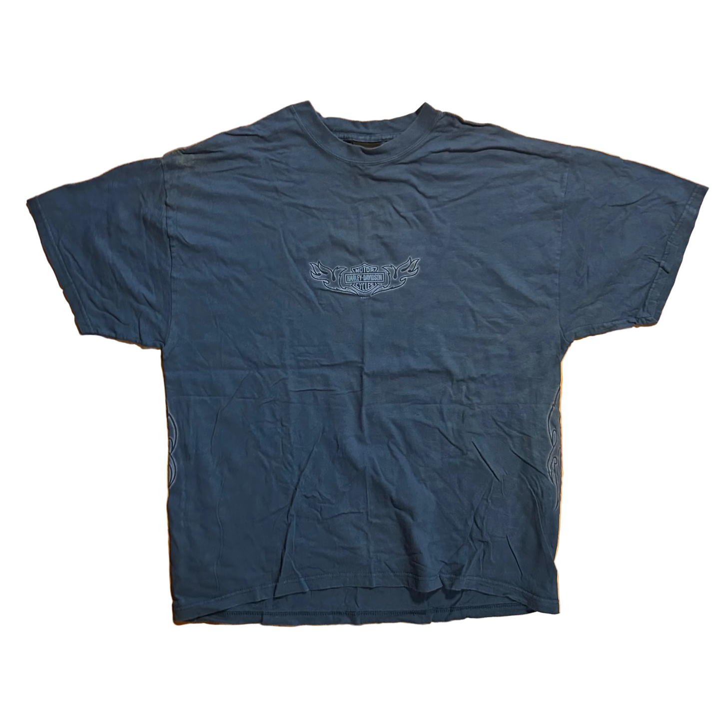 00’s Harley Davidson Ocala Blue Tshirt - Large - 23" x 29.5"