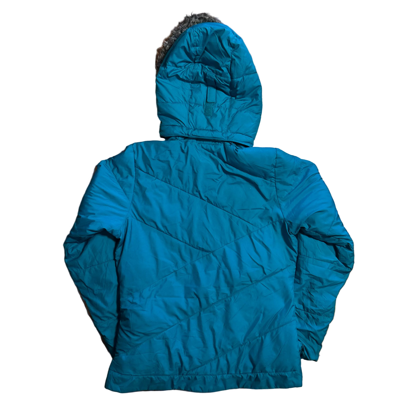 Columbia Teal Blue Green Zip Up Winter Jacket Puffer Coat - Small - 19" x 25"