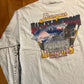 90’s Harley Davidson Motorcycles Memphis Tennessee Bumpus White Longsleeve Shirt - Medium - 21" x 28"