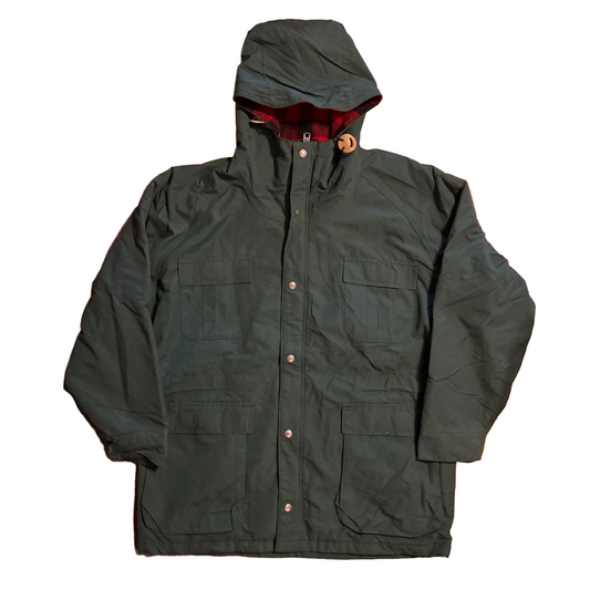 80/90's LL Bean Baxter State Parka Green Wool Lined Zip Up Jacket Coat - XLarge - 25" x 31.5"