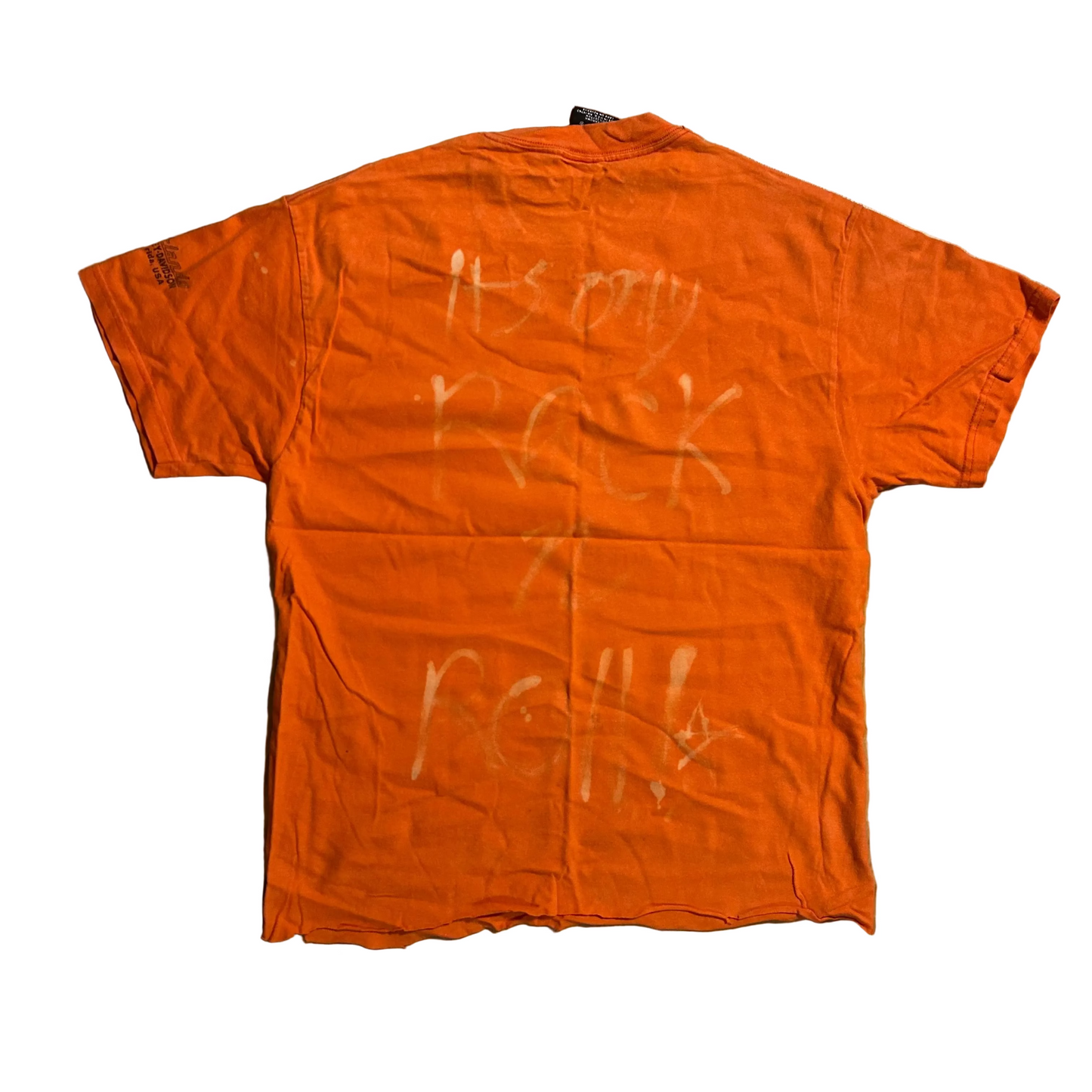 00’s Harley Davidson Motorcycles Hanes Beefy Orange Florida Rock N Roll Tshirt - Medium - 20" x 25.5"