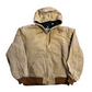 Carhartt Carphartt Brown Tan Zip Up Lined Hooded Jacket Coat - XLarge - 25.5" x 26"