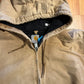 Carhartt Carphartt Brown Tan Zip Up Lined Hooded Jacket Coat - XLarge - 25.5" x 26"