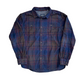 Prana Plaid Mini Corduroy Navy Blue Button Up Flannel Shirt - Large - 23" x 30"