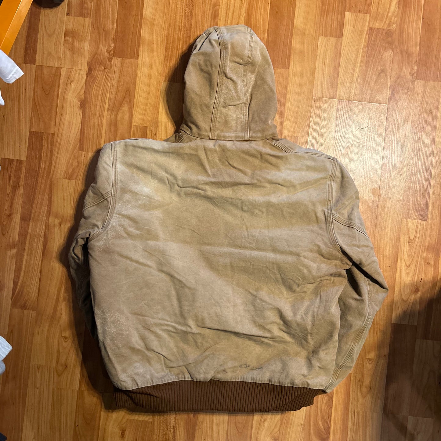 Carhartt Carphartt Brown Tan Zip Up Lined Hooded Jacket Coat - XLarge - 25.5" x 26"