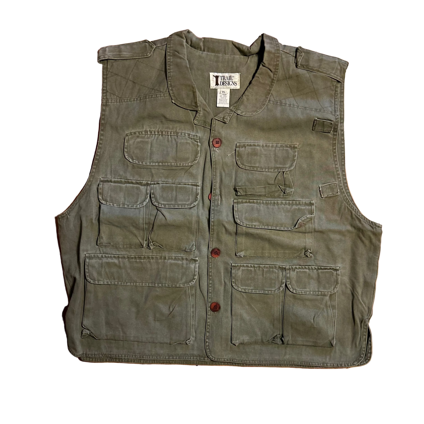 Trail Designs Pocket Button Up Hunting Vest - XLarge - 26" x 26"