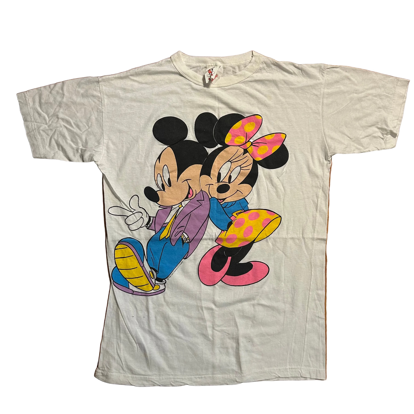 90’s Mickey Minnie Mouse Sears White Tshirt - Large - 23" x 32"