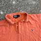 Polo RalPH Lauren Orange Pink Cotton Polo Shirt - Medium - 20.5" x 26.5"