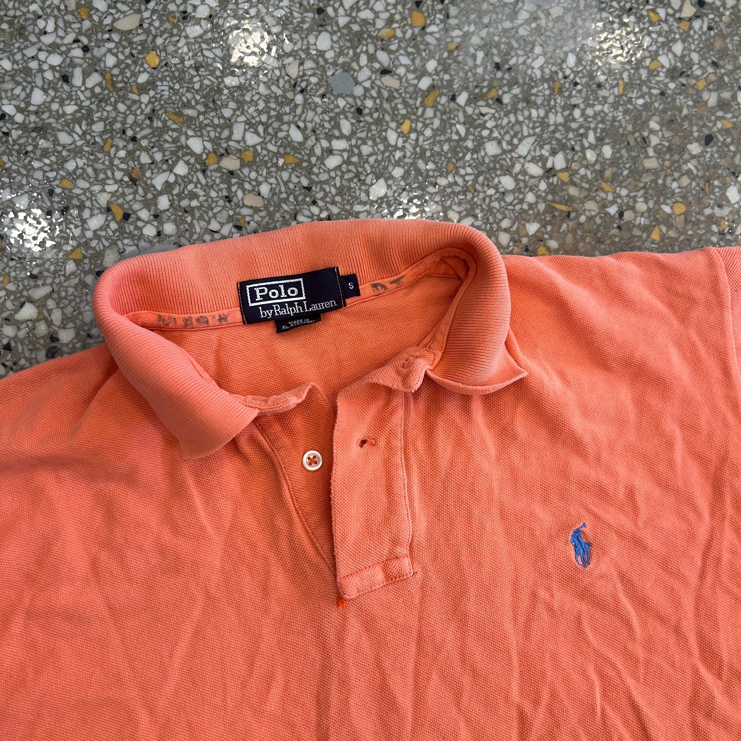 Polo RalPH Lauren Orange Pink Cotton Polo Shirt - Medium - 20.5" x 26.5"