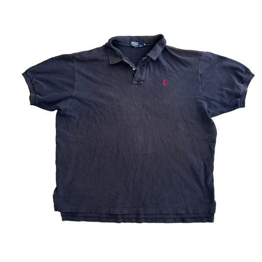 90's Polo RalPH Lauren Black Cotton Polo Shirt - XLarge - 28" x 30"