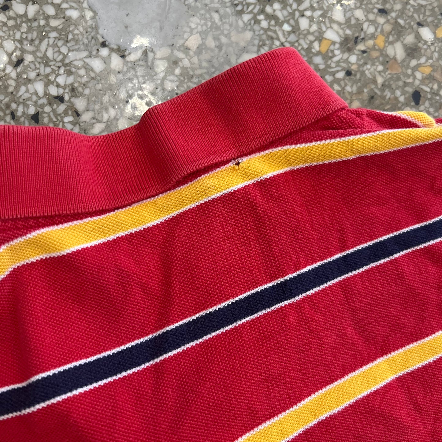 Polo RalPH Lauren Red Yellow Cotton Polo Shirt - XLarge - 24" x 29.5"