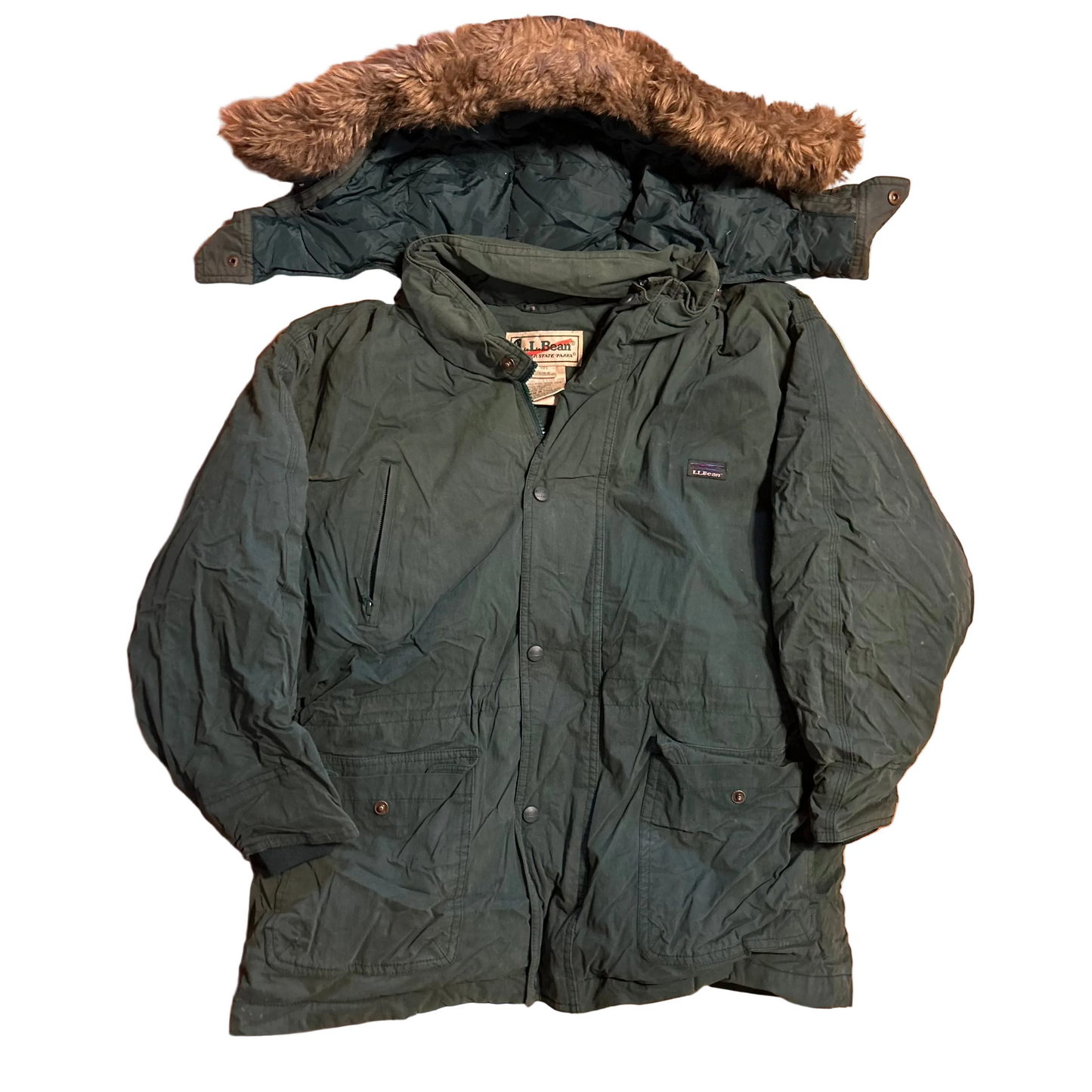 80/90's LL Bean Baxter State Parka Goose Down Puffer Jacket Coat - Large - 23" x 25"