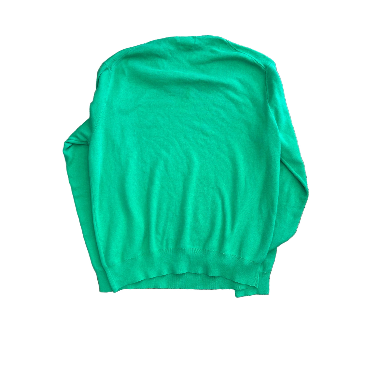 Polo RalPH Lauren Pima Cotton Green V Neck Sweater - Large - 23" x 26"
