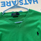 Polo RalPH Lauren Pima Cotton Green V Neck Sweater - Large - 23" x 26"