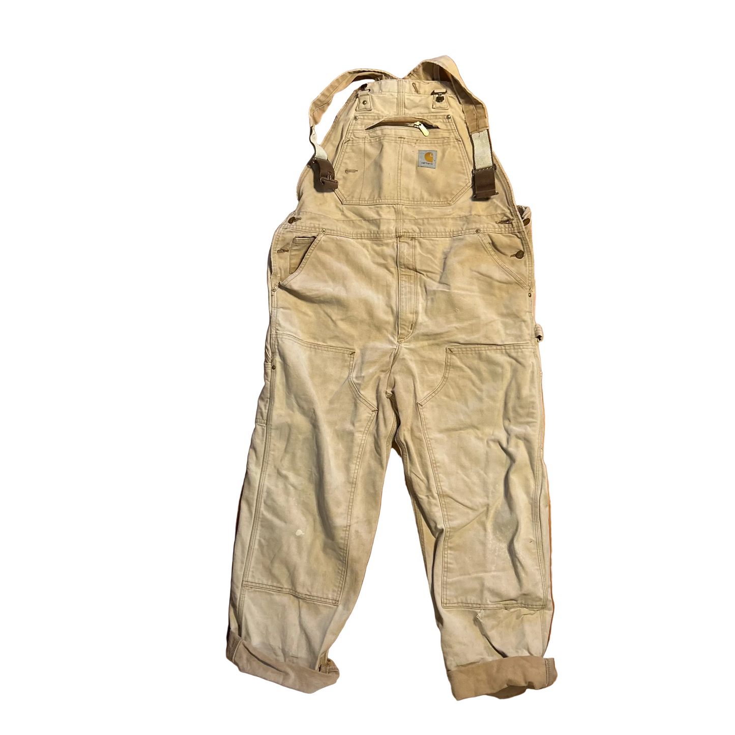 Carhartt Carphartt Khaki Denim Carpenter Overall Pants - 42" x 30"