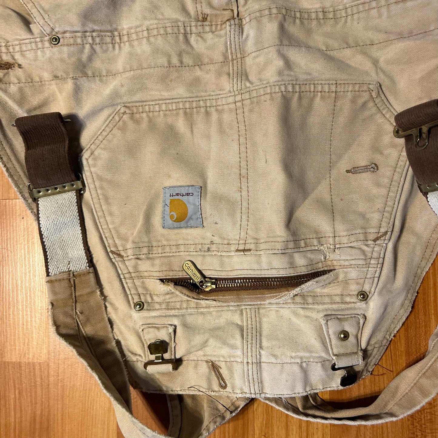 Carhartt Carphartt Khaki Denim Carpenter Overall Pants - 42" x 30"