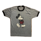 80’s Disney Mickey Mouse Gray Paper Thin Ringer Tshirt - Medium - 20" x 28"