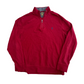 Polo RalPH Lauren Cotton Viscose Nylon Red Maroon Quarter Zip Sweatshirt - XLarge - 25" x 28"
