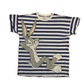 80/90’s Flirts Looney Tunes Bugs Bunny White Blue Striped Tshirt - Large - 23.5" x 29.5"