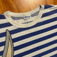 80/90’s Flirts Looney Tunes Bugs Bunny White Blue Striped Tshirt - Large - 23.5" x 29.5"
