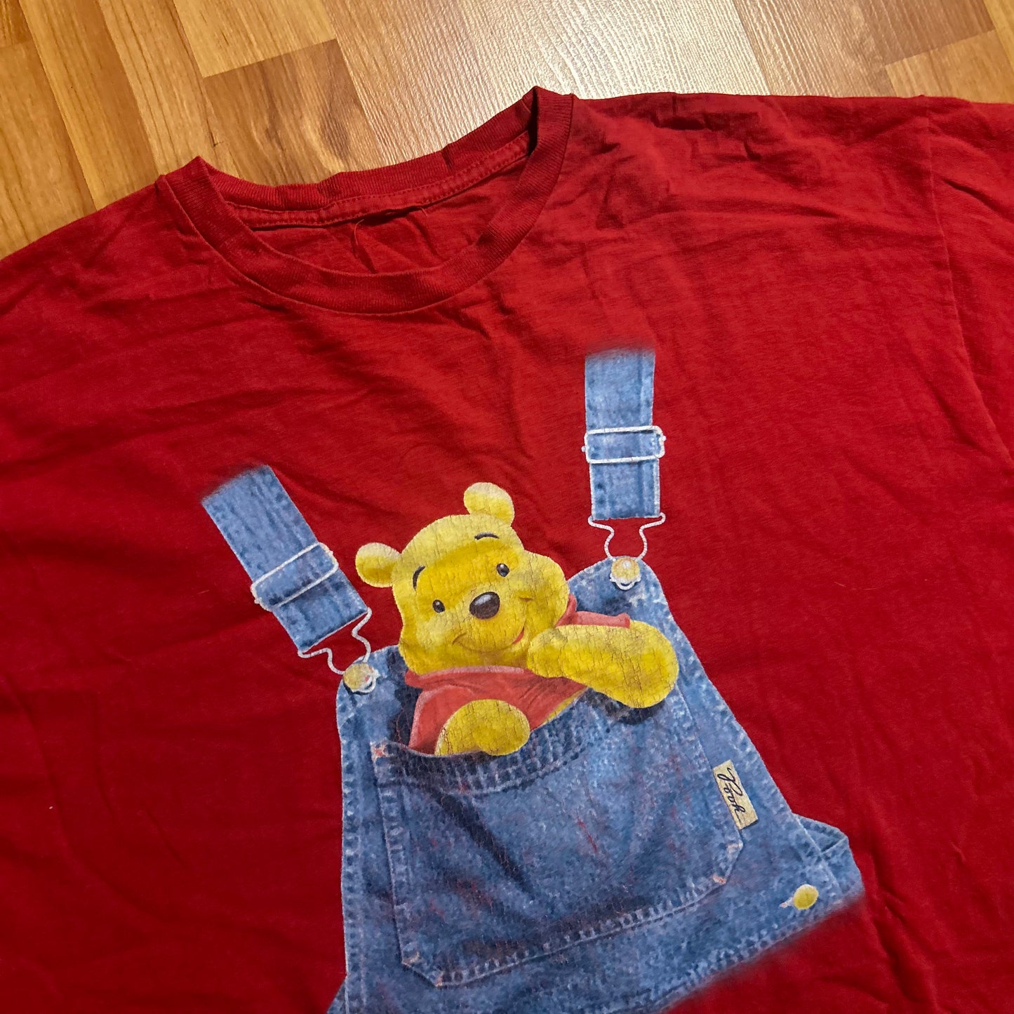 Disney Winnie The Pooh Overalls Red Tshirt - Large - 23.5" x 28.5"
