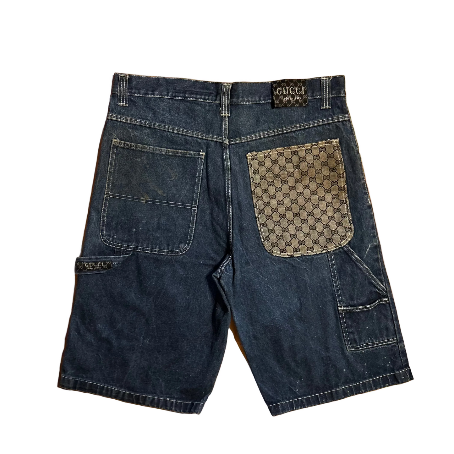 Gucci Denim Jean Carpenter Shorts - 39" x 14"