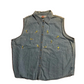 00’s Looney Tunes Tweety Bird Embroidered Denim Button Up Collared Tanktop Sleeveless Shirt - XLarge - 28" x 29"